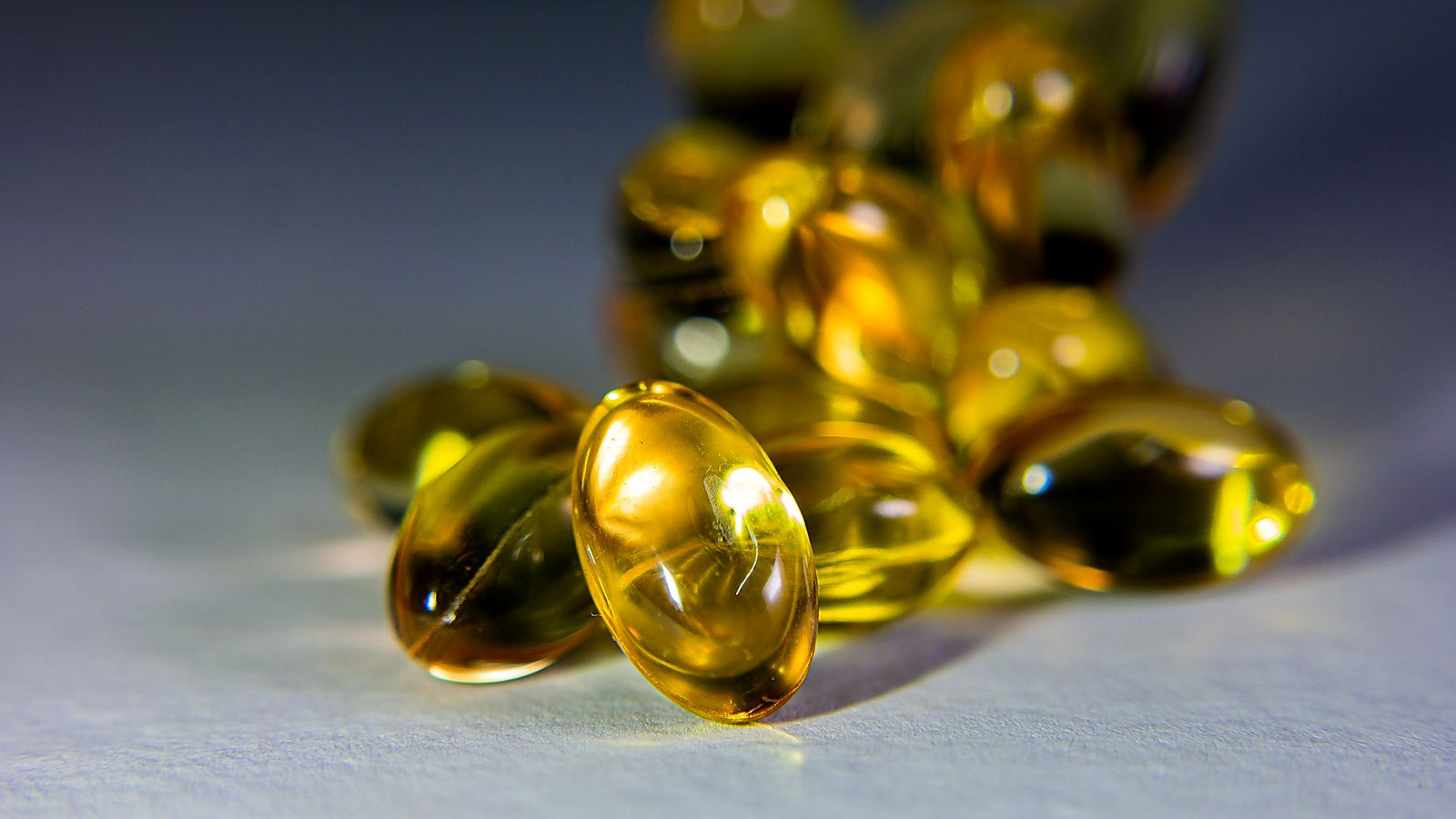 Golden vitamin E capsules